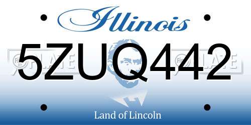 5ZUQ442 Illinois License Plate