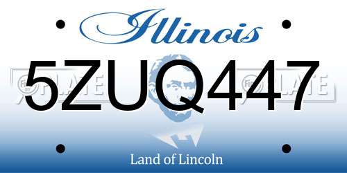 5ZUQ447 Illinois License Plate