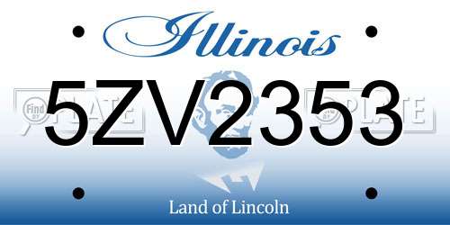 5ZV2353 Illinois License Plate