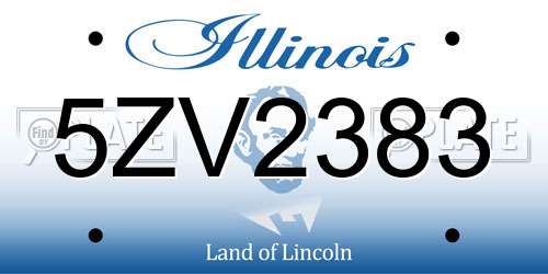5ZV2383 Illinois License Plate