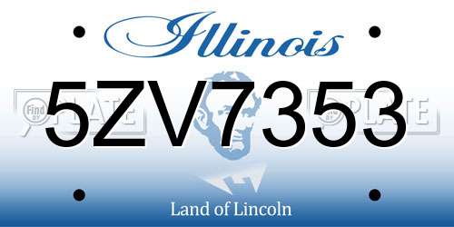 5ZV7353 Illinois License Plate