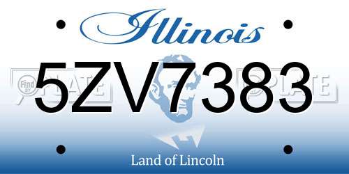 5ZV7383 Illinois License Plate