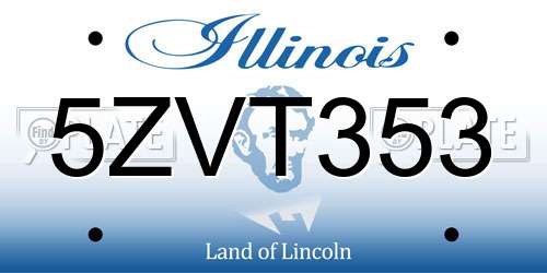 5ZVT353 Illinois License Plate