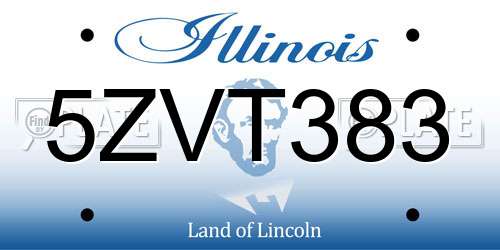 5ZVT383 Illinois License Plate