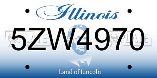 5ZW4970 Illinois License Plate