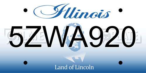 5ZWA920 Illinois License Plate