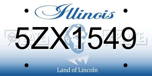 5ZX1549 Illinois License Plate