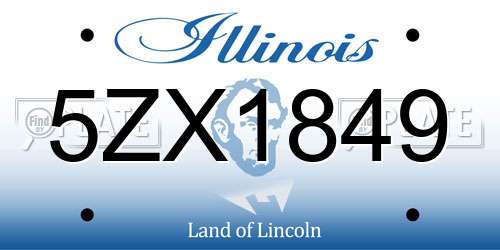 5ZX1849 Illinois License Plate