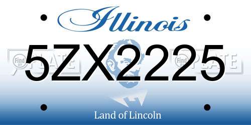 5ZX2225 Illinois License Plate