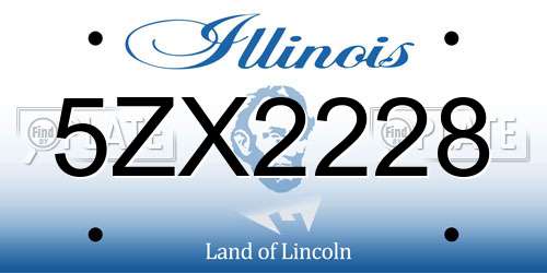 5ZX2228 Illinois License Plate