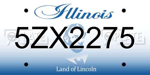 5ZX2275 Illinois License Plate