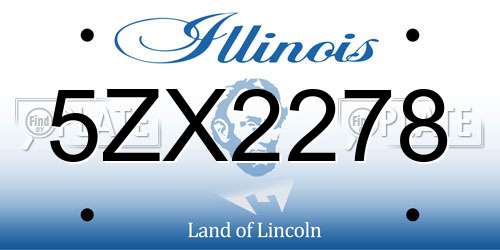 5ZX2278 Illinois License Plate