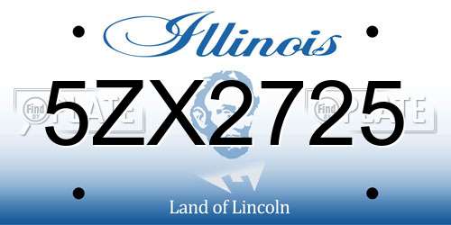 5ZX2725 Illinois License Plate