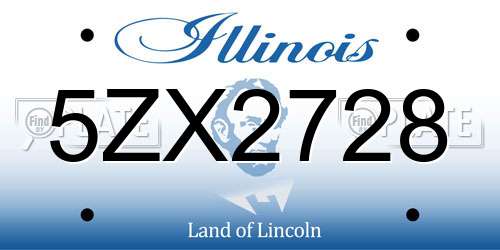 5ZX2728 Illinois License Plate