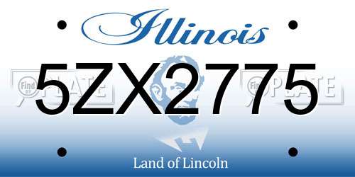 5ZX2775 Illinois License Plate