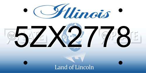 5ZX2778 Illinois License Plate