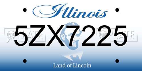 5ZX7225 Illinois License Plate