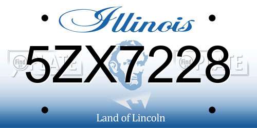 5ZX7228 Illinois License Plate
