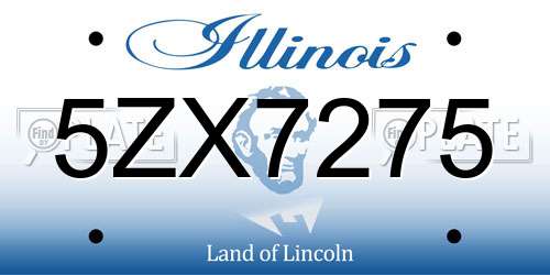 5ZX7275 Illinois License Plate