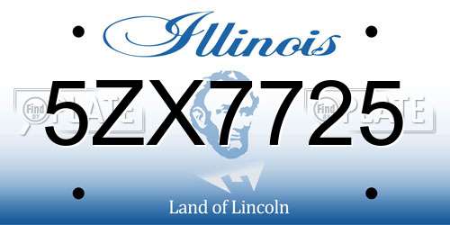 5ZX7725 Illinois License Plate
