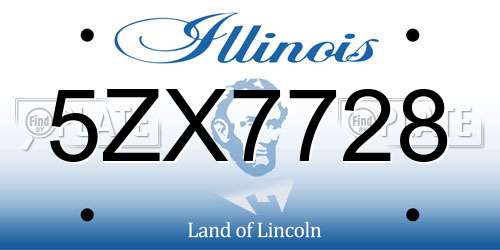 5ZX7728 Illinois License Plate