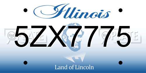 5ZX7775 Illinois License Plate