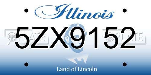 5ZX9152 Illinois License Plate