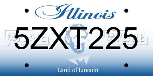 5ZXT225 Illinois License Plate