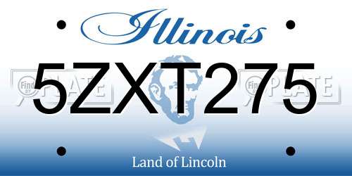 5ZXT275 Illinois License Plate