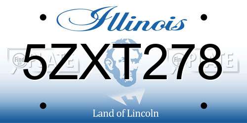 5ZXT278 Illinois License Plate