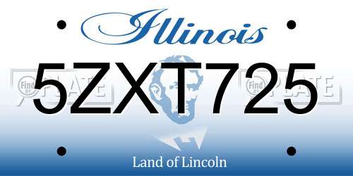 5ZXT725 Illinois License Plate
