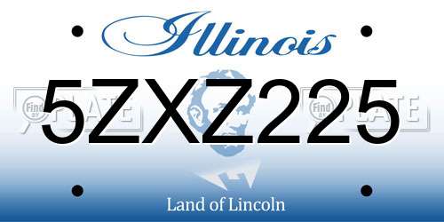 5ZXZ225 Illinois License Plate