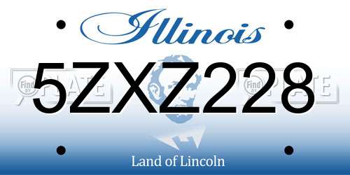 5ZXZ228 Illinois License Plate