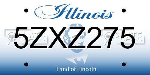 5ZXZ275 Illinois License Plate