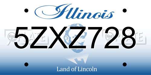 5ZXZ728 Illinois License Plate