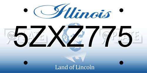 5ZXZ775 Illinois License Plate