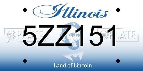 5ZZ151 Illinois License Plate
