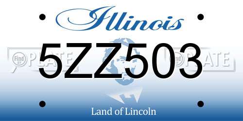 5ZZ503 Illinois License Plate