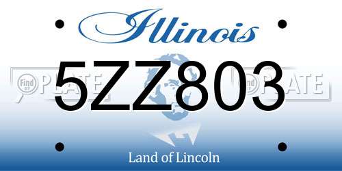 5ZZ803 Illinois License Plate