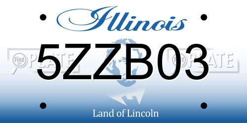 5ZZB03 Illinois License Plate