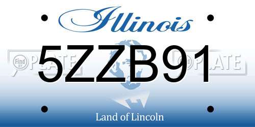 5ZZB91 Illinois License Plate