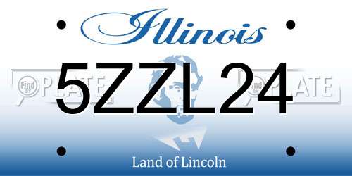 5ZZL24 Illinois License Plate