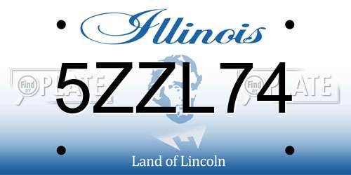 5ZZL74 Illinois License Plate