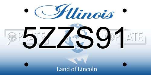 5ZZS91 Illinois License Plate