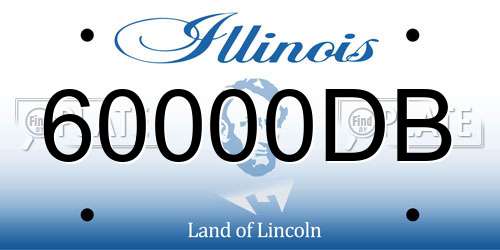 60000DB Illinois License Plate