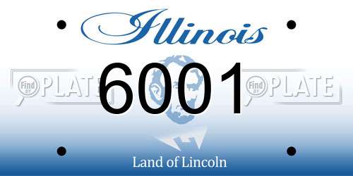 6001 Illinois License Plate