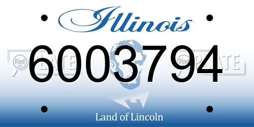 6003794 Illinois License Plate