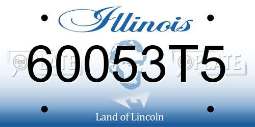 60053T5 Illinois License Plate