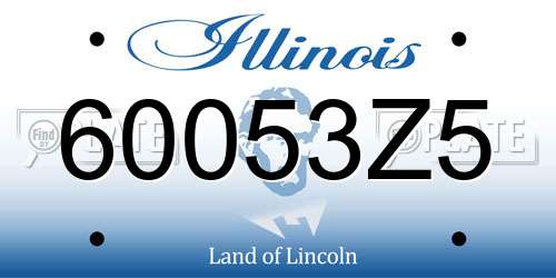 60053Z5 Illinois License Plate