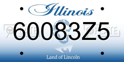 60083Z5 Illinois License Plate
